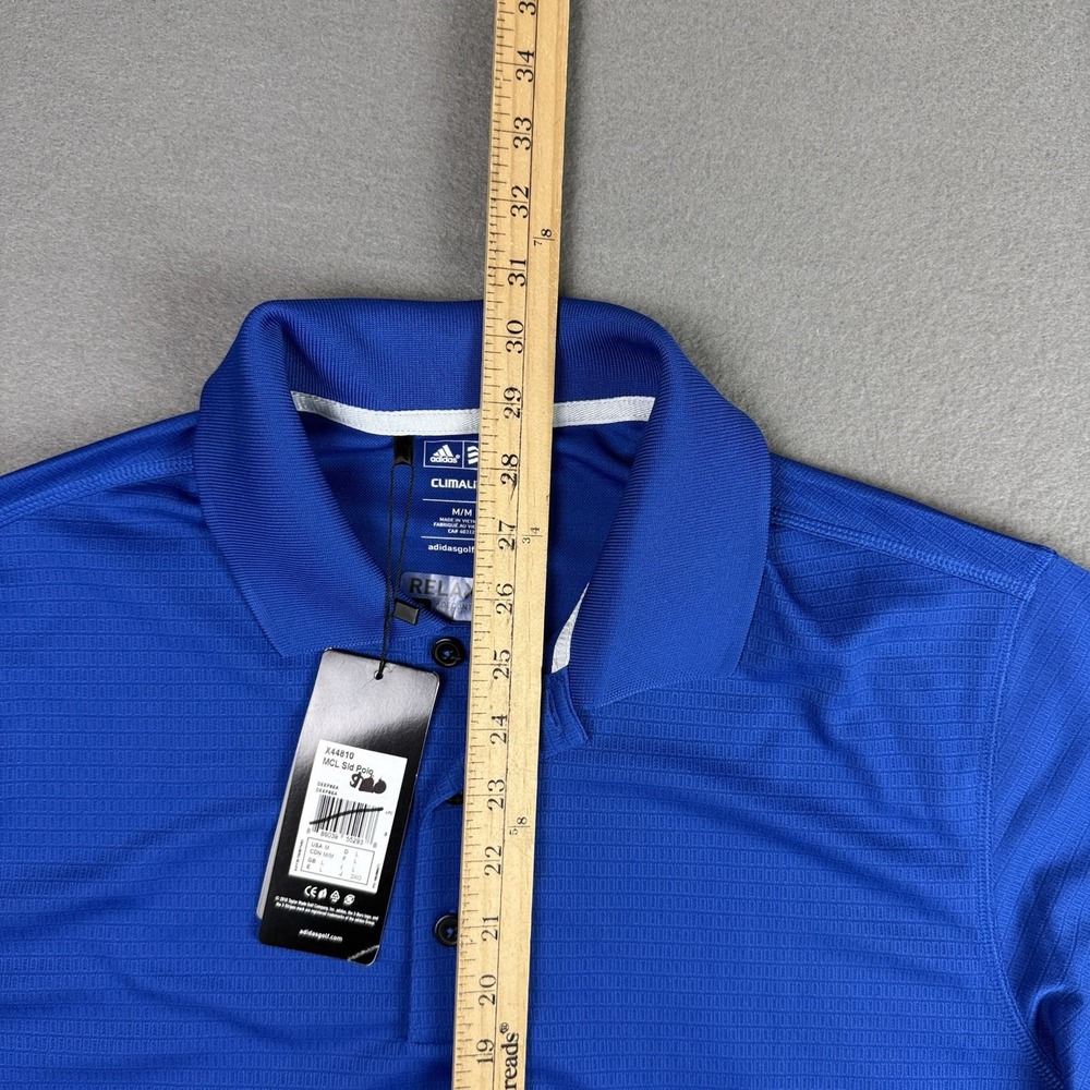 Adidas Golf Polo‎ Shirt Mens Medium Deepsea Blue Relaxed Company Logo - Picture 8 of 10